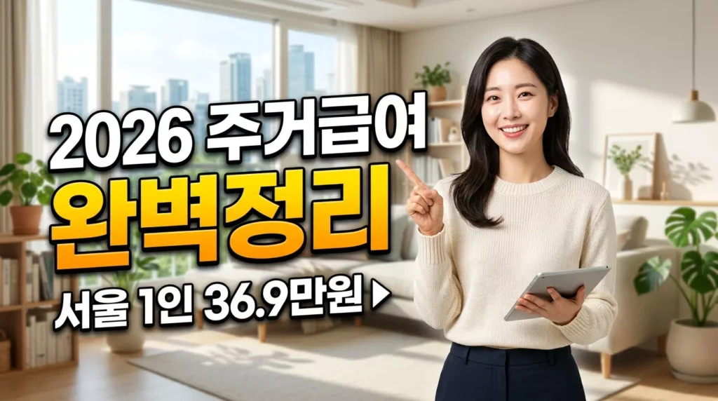 2026년 주거급여 지역별 기준임대료 및 수선유지비 지원 한도 요약 이미지