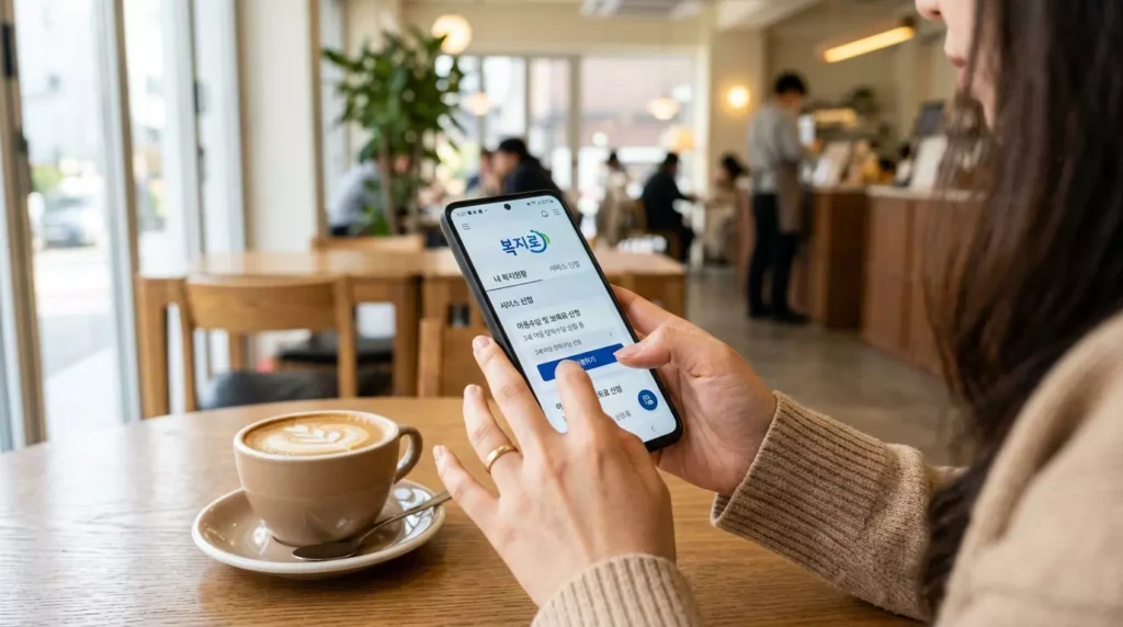 스마트폰 복지로 앱을 활용한 부모급여 신청 방법 화면