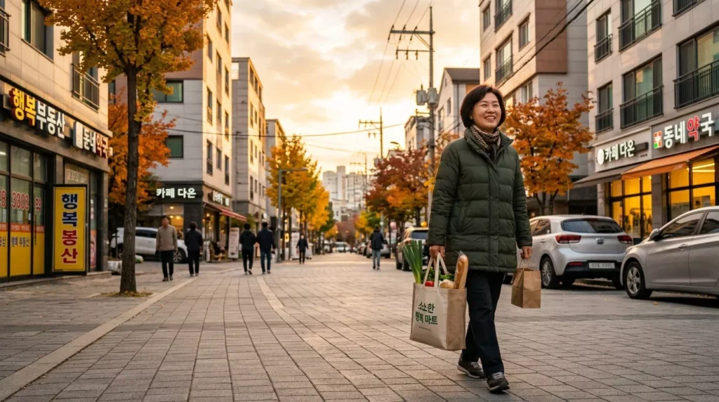 2026 근로장려금 신청 자격 자가진단: 필수 누락 주의사항 5가지 4 근로장려금을 수령하고 기뻐하며 장바구니를 들고 귀가하는 한국인 여성