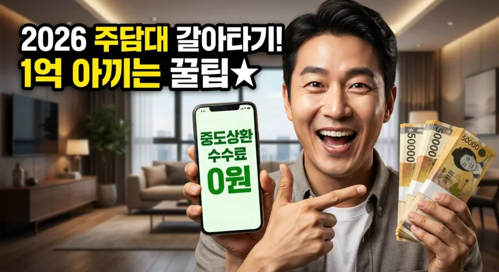 2026 주담대 갈아타기: 중도상환수수료 0원 면제 기준 및 이자 1억 아끼는 법