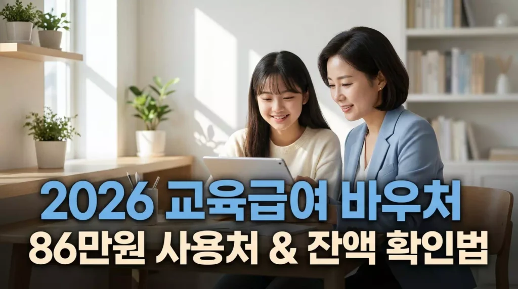 2026년 교육급여 바우처 사용처 및 잔액 확인 방법 완벽 가이드