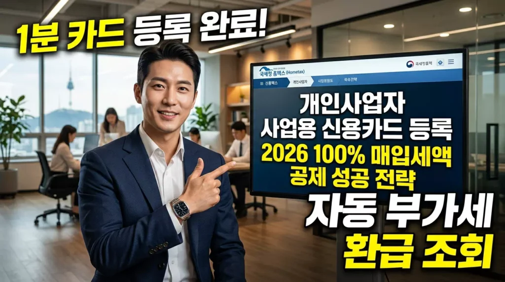 2026 개인사업자 홈택스 사업용 신용카드 등록 및 매입세액 공제 완벽 가이드 1 2026 개인사업자 홈택스 사업용 신용카드 등록 및 매입세액 공제 완벽 가이드