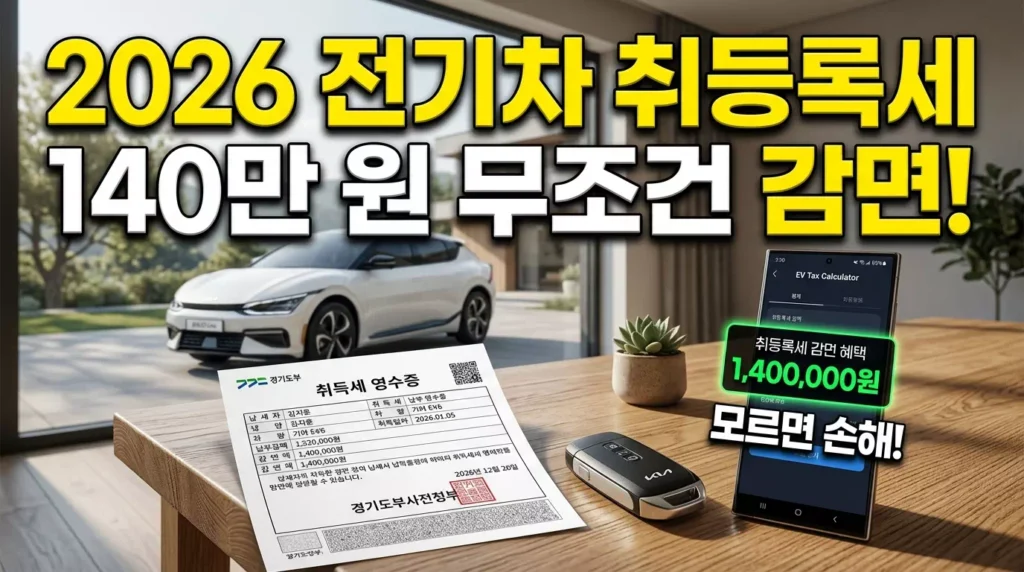 2026 전기차 취등록세 감면 140만 원 및 자동차세 개편 논의 총정리