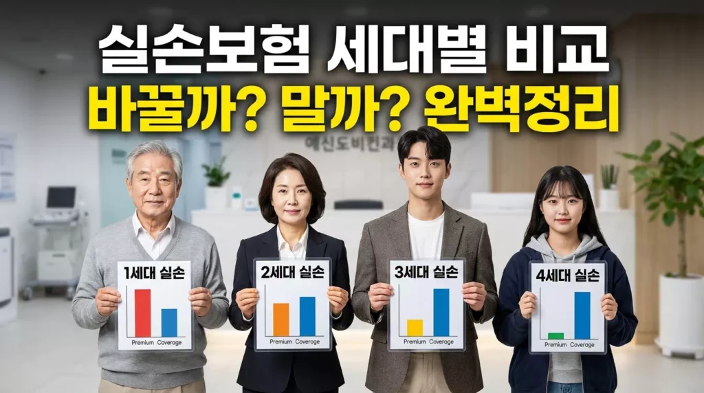 실손보험 세대별 비교: 1세대부터 4세대 본인부담금 및 한도 총정리