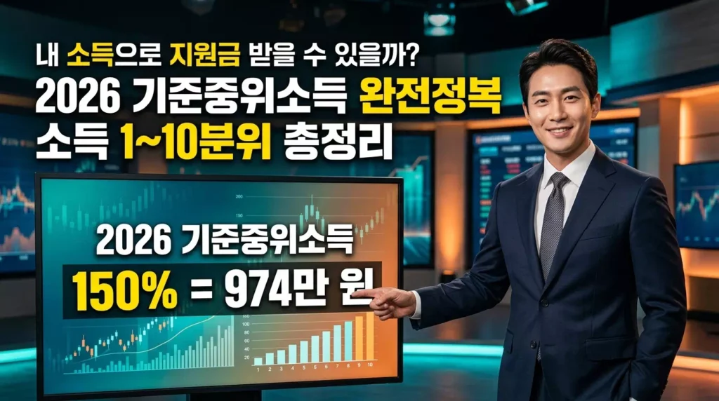 2026년 중위소득 기준표 1인 4인 소득분위 계산기 및 하위 70% 확인법