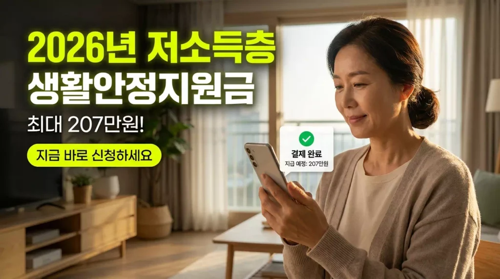 저소득층 생활안정지원금 자격 신청 방법 및 2026년 가이드 1 2026년 저소득층 생활안정지원금 신청 자격과 금액을 설명