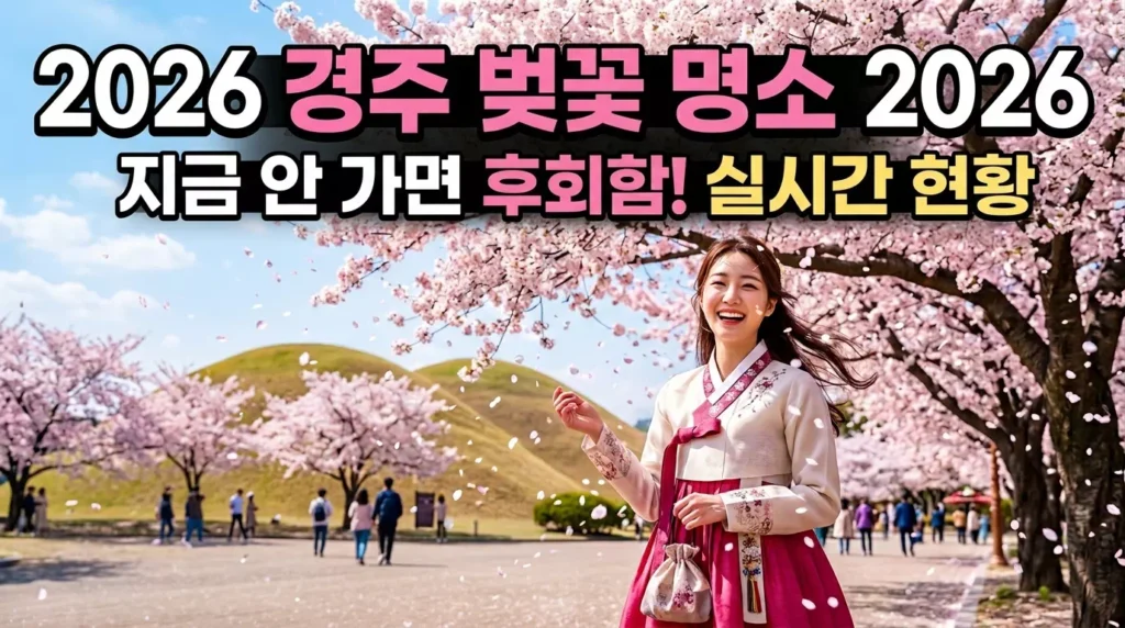 경주 벚꽃 명소 2026 베스트 5 및 실시간 개화 주차 팁 완벽 정리