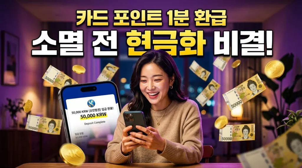 카드 포인트 현금화 2026 가이드: 여신금융협회·어카운트인포 1분 환급 (11사 통합, 평균 3~5만 원) 1 카드 포인트 현금화 2026 가이드: 여신금융협회·어카운트인포 1분 환급