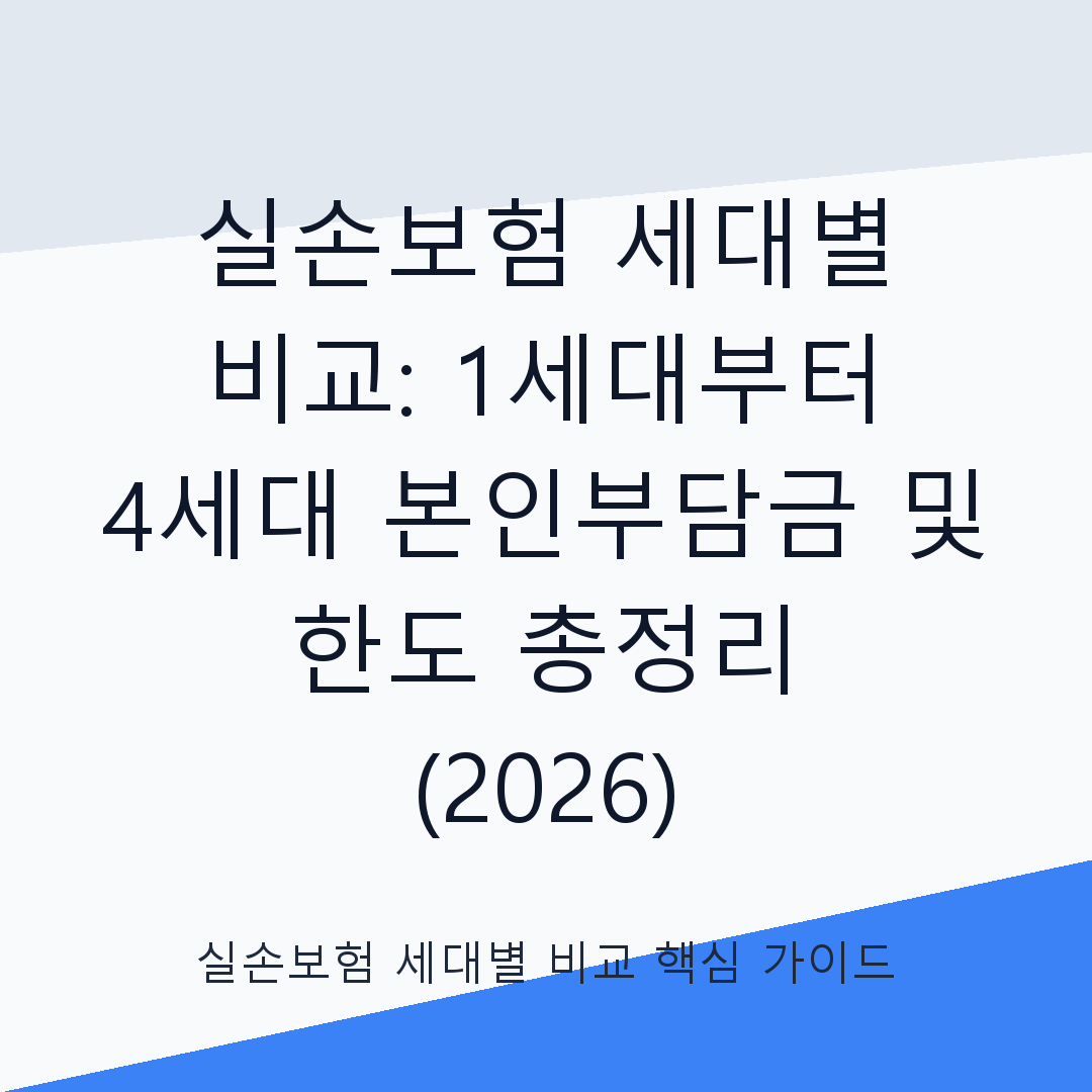 실손보험 세대별 비교  1세대부터 4