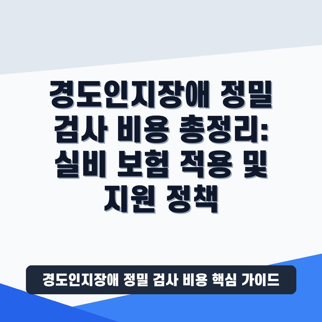 경도인지장애 정밀 검사 비용