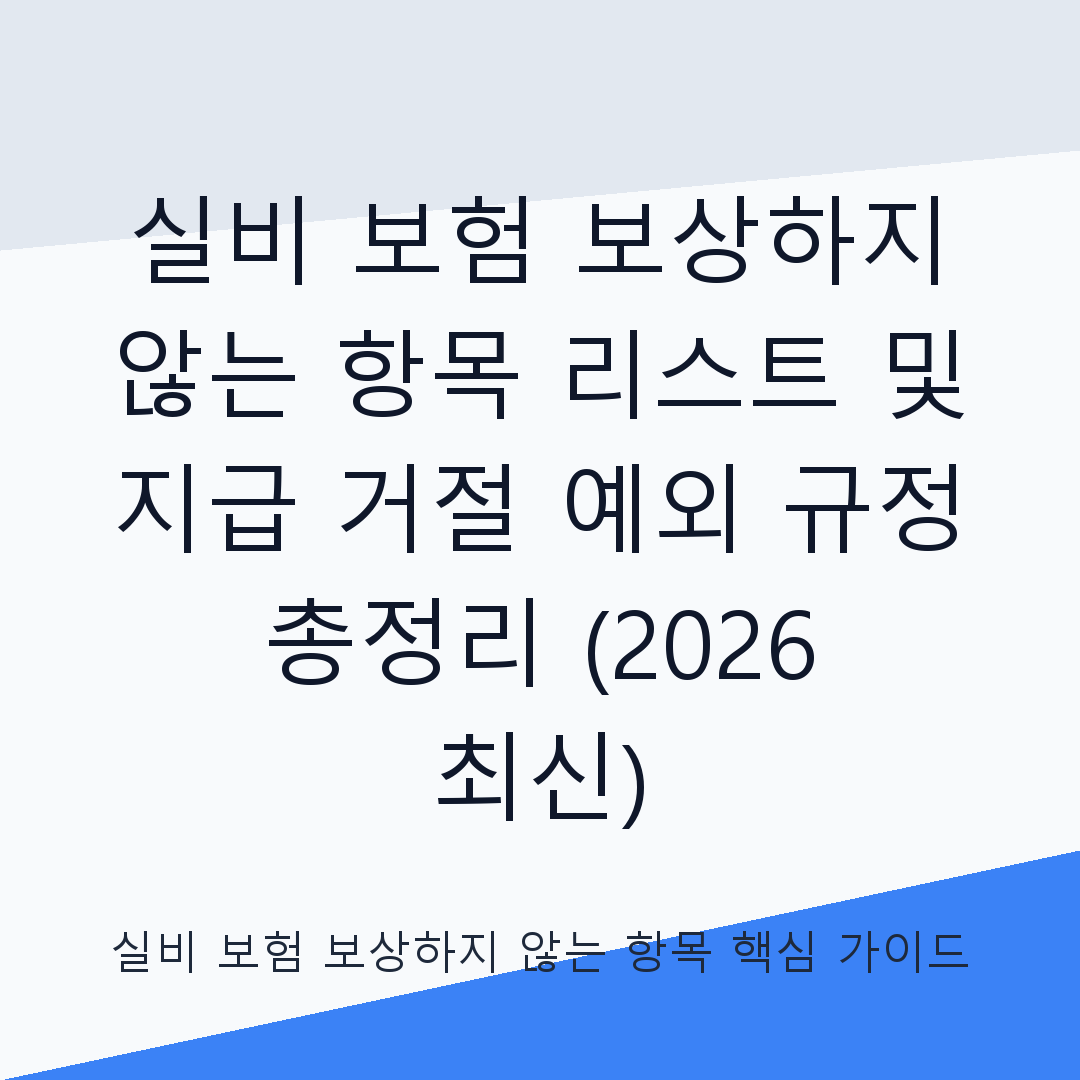 실비 보험 보상하지 않는 항목 리스트