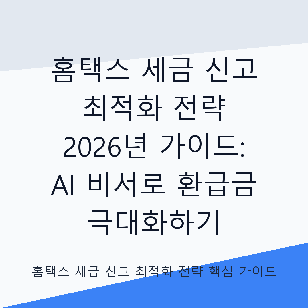 홈택스 세금 신고 최적화 전략