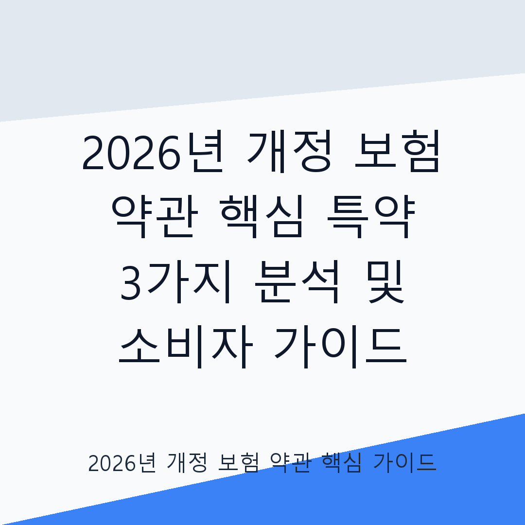 2026년 개정 보험 약관 주목해야 