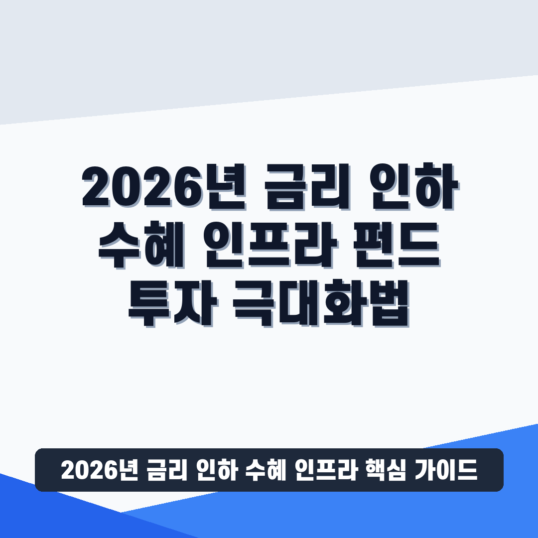 2026년 금리 인하 수혜 인프라 썸네일 가이드