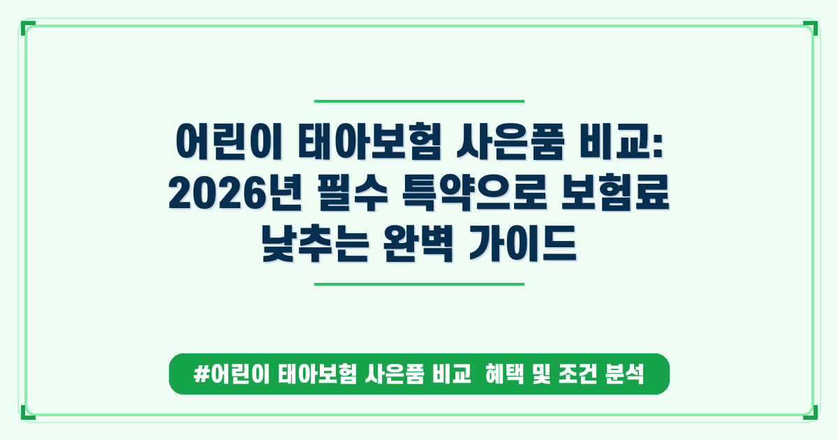 태아/어린이 보험, 사은품 비교보다 중요한 3가지 핵심 체크 포인트