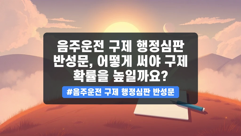 음주운전 구제, 행정심판 청구서 및 반성문 작성 가이드