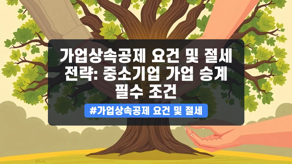 중소기업 가업 승계, 상속세 폭탄 피하는 공제 요건 완벽 정리