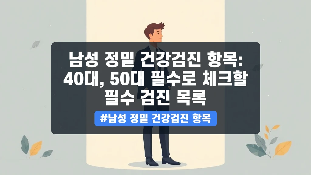40대/50대 남성, 필수 정밀 건강검진 항목과 내시경 체크리스트