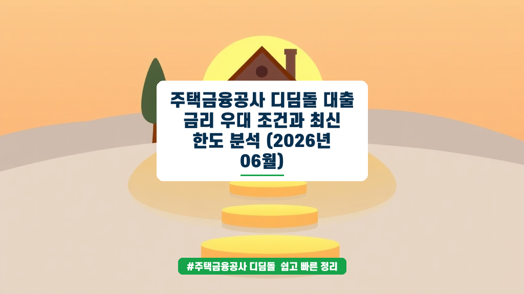 디딤돌 대출 금리 우대 조건 완벽 분석! 생애최초부터 LTV 한도까지 정리합니다.