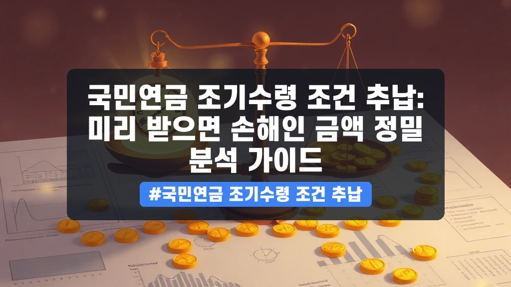 국민연금, 조기 수령하면 진짜 손해일까요? 추납 제도와 감액률 완벽 분석
