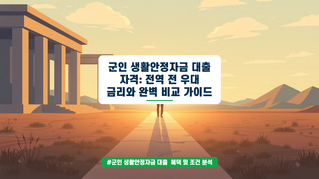 군 전역 자금 준비! 생활안정자금 대출 자격과 우대 금리 비교 총정리