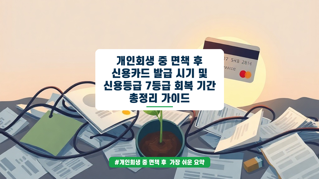 개인회생 면책 후 신용카드 발급 시기? 7등급 회복 기간 완벽 가이드