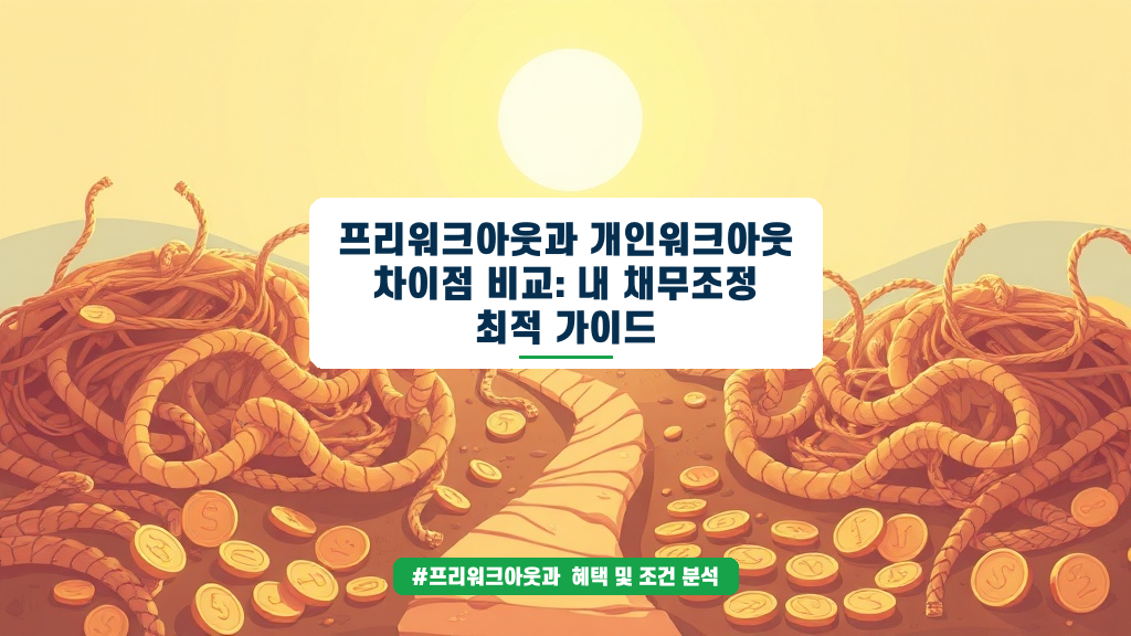 채무조정, 나에게 맞는 건? 프리워크아웃 vs 개인워크아웃 완벽 비교 가이드