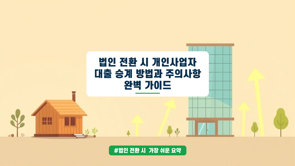 법인 전환, 대출 승계부터 세금까지! 개인사업자가 알아야 할 핵심 가이드 (2026년 06월)