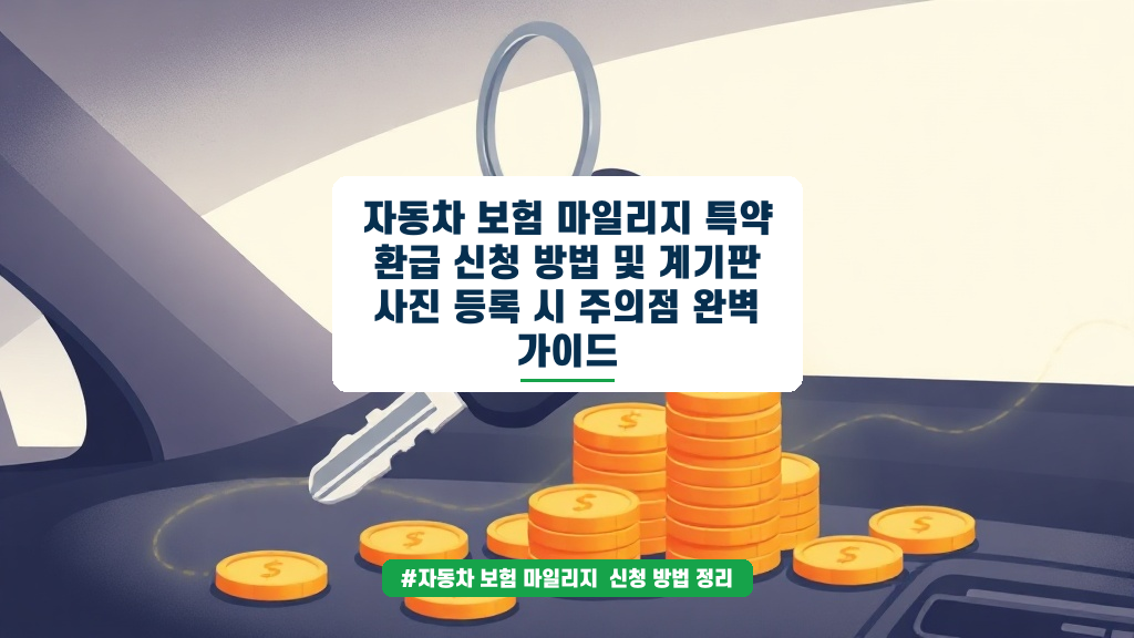자동차 보험 마일리지 환급, 놓치면 손해인 사진 등록 꿀팁