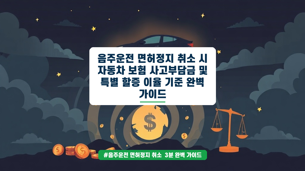 음주운전 면허취소 시 자동차 보험료 할증과 사고부담금 완벽 정리