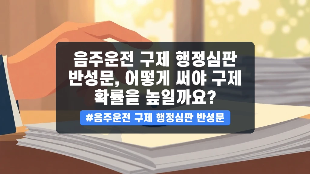 음주운전 구제 행정심판, 반성문 어떻게 써야 할까요? (필수 가이드)