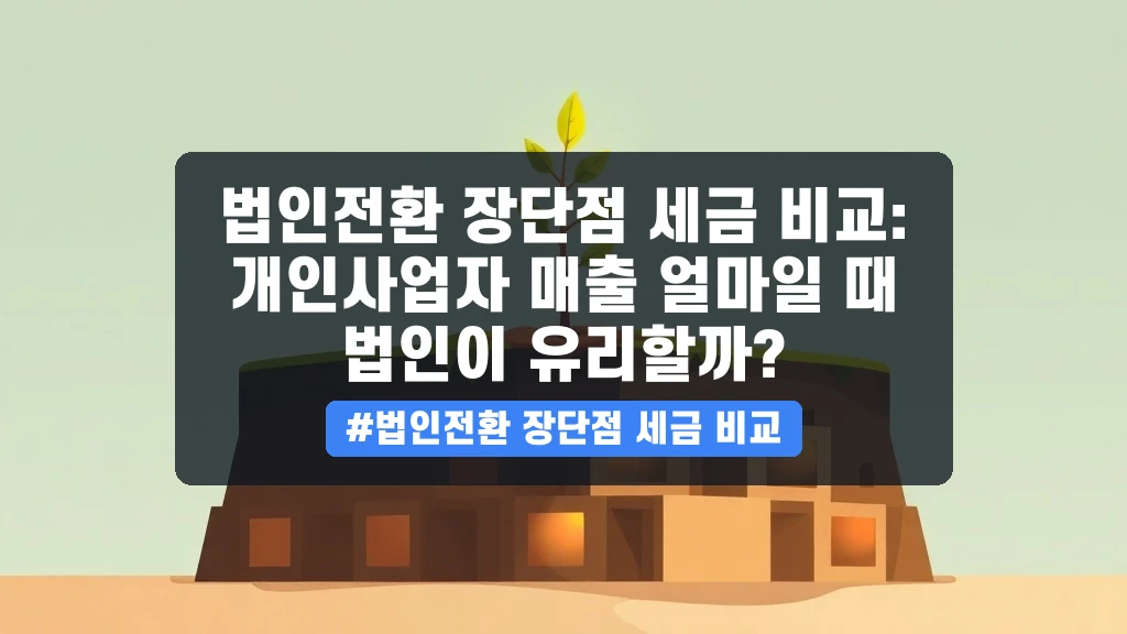 개인사업자, 법인전환 언제 할까요? 법인사업 비교 및 절세 전략 A to Z