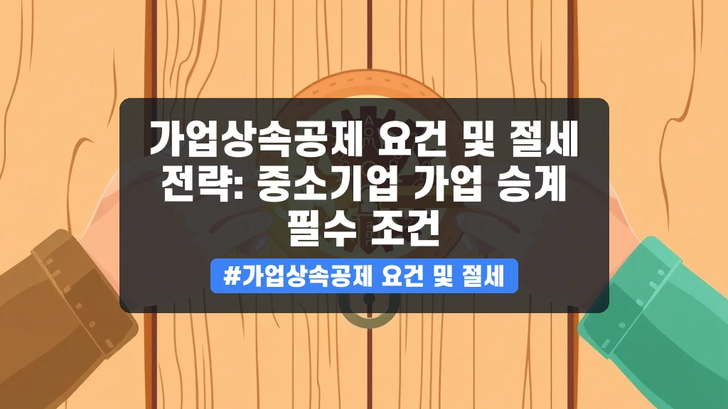 가업상속공제, 상속세 폭탄 걱정 이제 그만! 중소기업 승계 절세 전략 A to Z