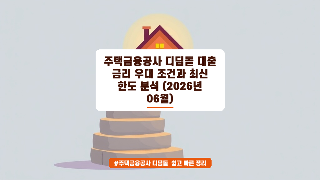 디딤돌 대출, 금리 우대 조건과 LTV 한도 2026년 최신 가이드