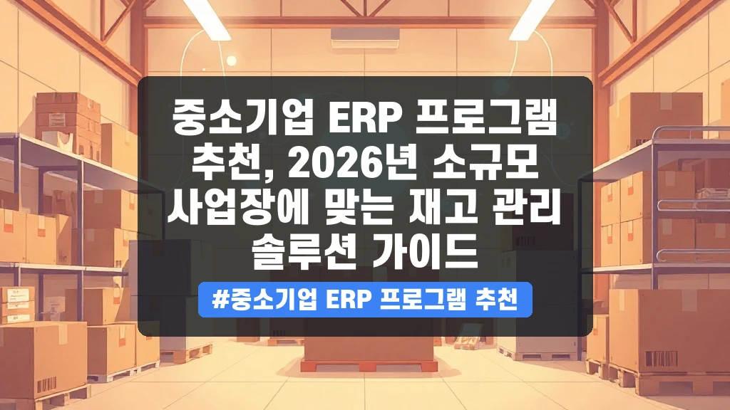 소규모 사업장 맞춤형 ERP! 재고 관리 솔루션부터 추천까지 알려드려요