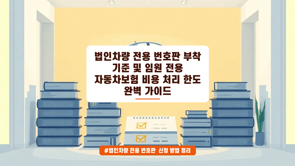 법인차 연두색 번호판 부착 기준과 비용 처리 핵심 정리