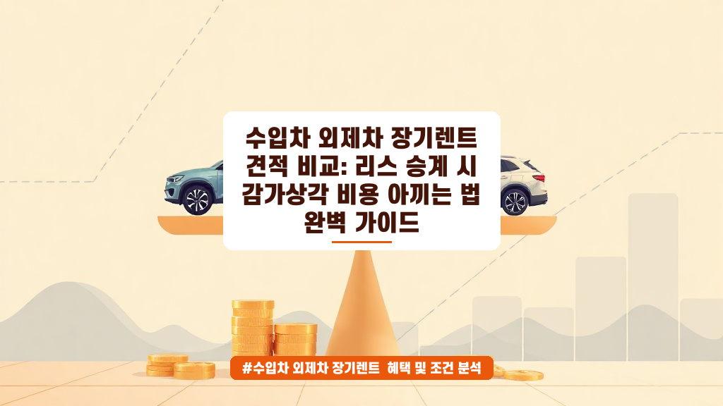 수입차 장기렌트 견적 비교와 리스 승계 시 감가상각 아끼는 비결