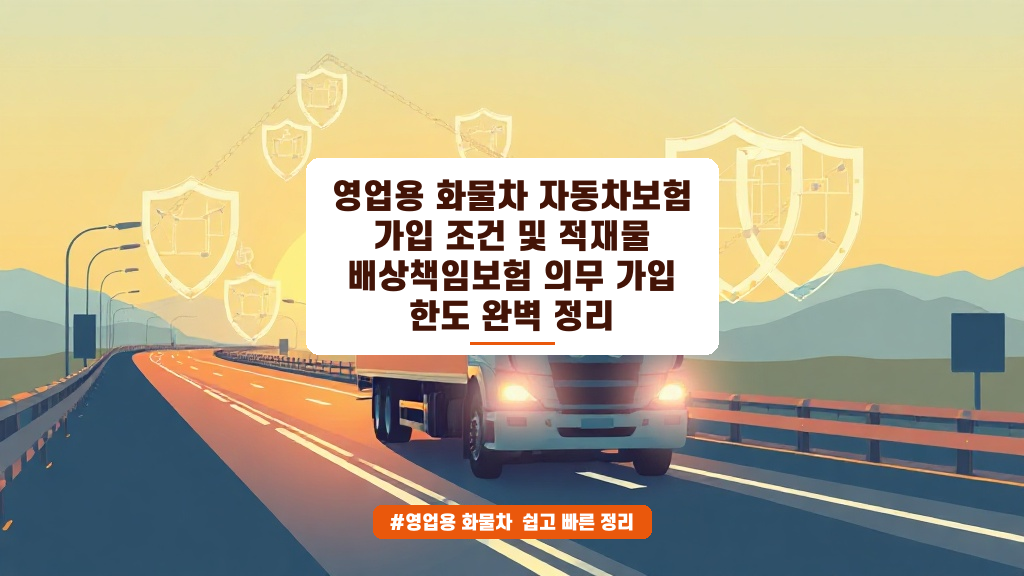 영업용 화물차 보험 가입 전 꼭 알아야 할 필수 체크리스트
