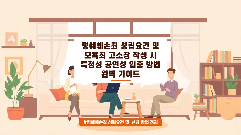 명예훼손 vs 모욕죄 차이와 고소장 특정성·공연성 입증 핵심 정리