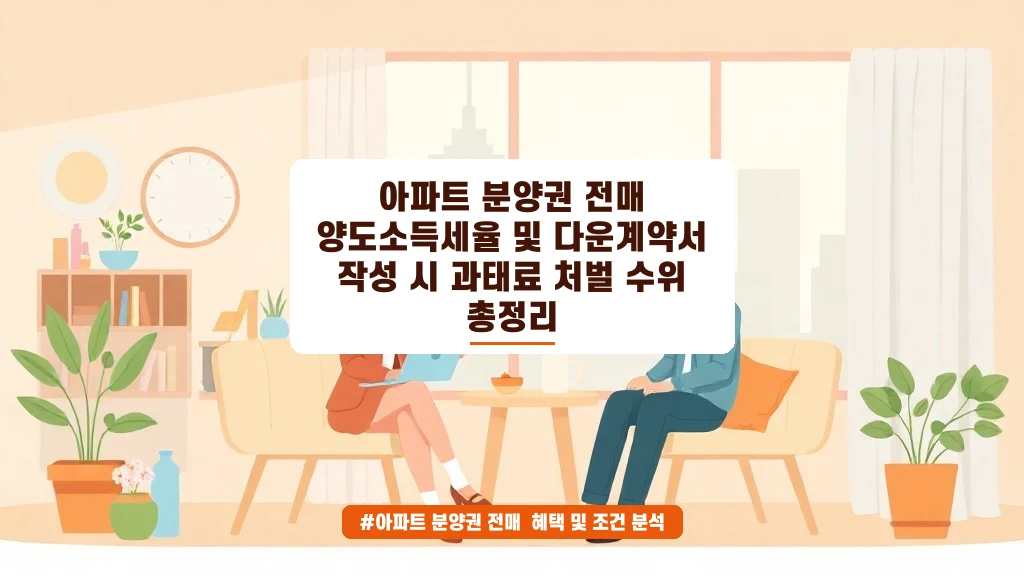 아파트 분양권 전매 양도세율과 다운계약서 처벌 수위 총정리