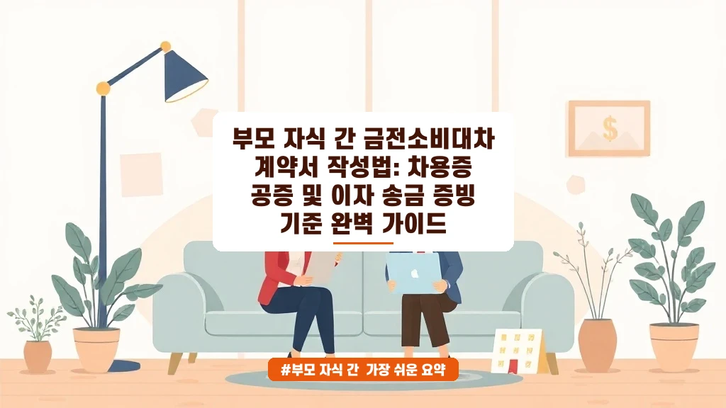 부모님께 빌린 돈, 증여세 폭탄 피하려면? 차용증 작성 핵심 요약!