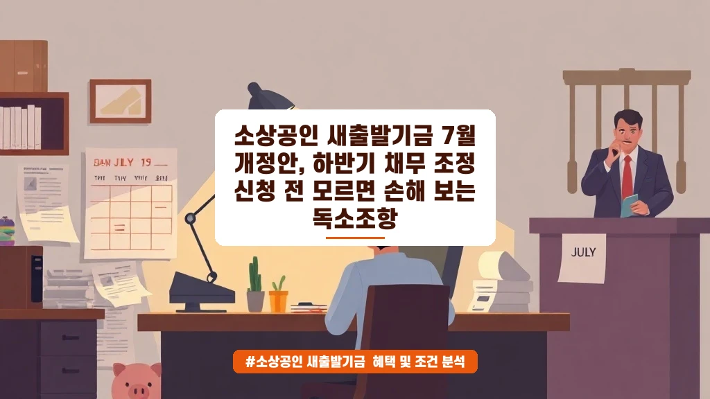 소상공인 새출발기금 7월 개정안, 하반기 채무조정 신청 전 모르면 손해 보는 독소조항