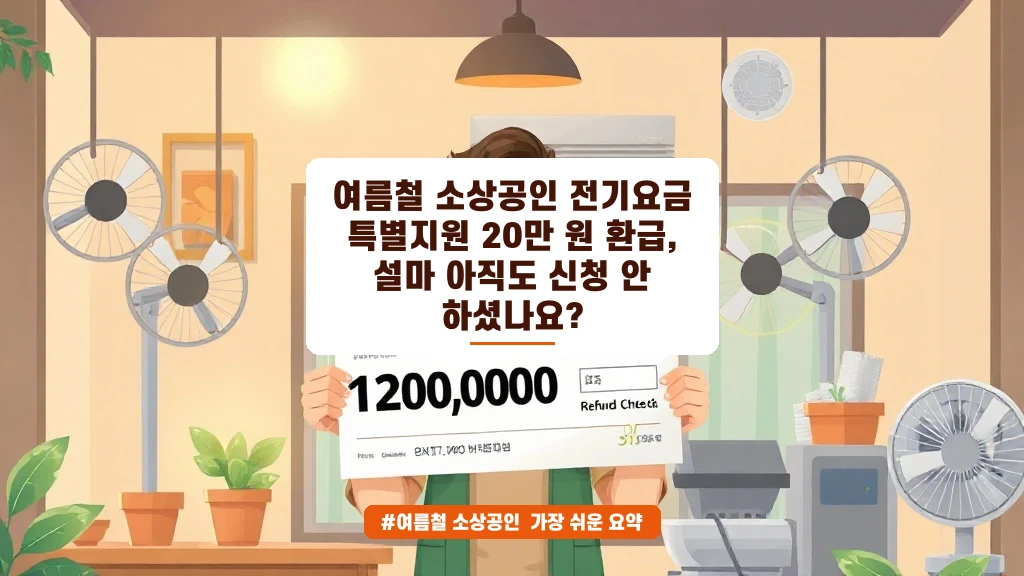 여름철 소상공인 전기요금 20만 원 지원, 아직 신청 안 하셨나요?