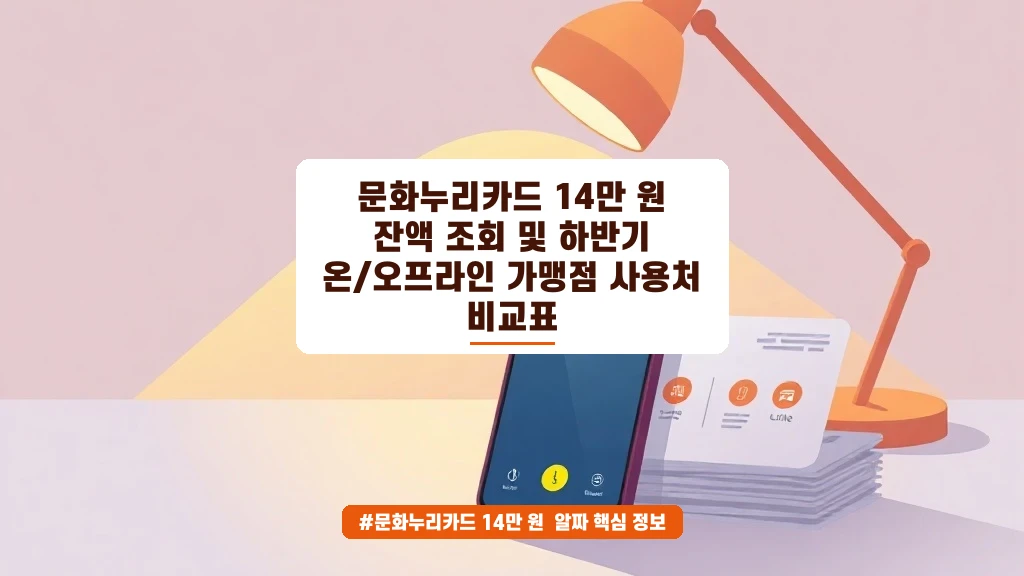 문화누리카드 14만 원 잔액 조회 & 하반기 사용처 비교표