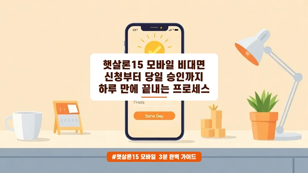 햇살론15 모바일 신청부터 당일 승인까지 하루 만에 끝내는 방법