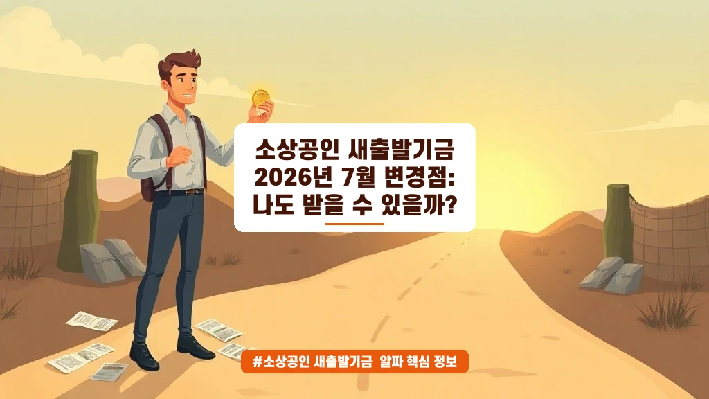 2026년 7월 소상공인 새출발기금, 이렇게 바뀝니다