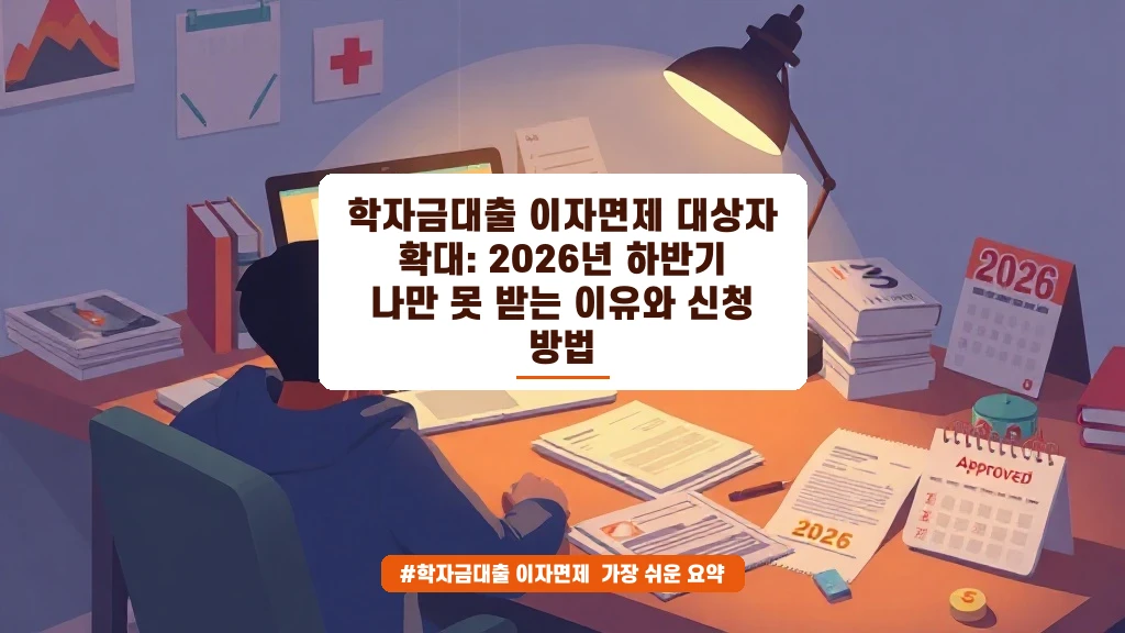 2026년 하반기 학자금대출 이자면제 대상자 확대 총정리