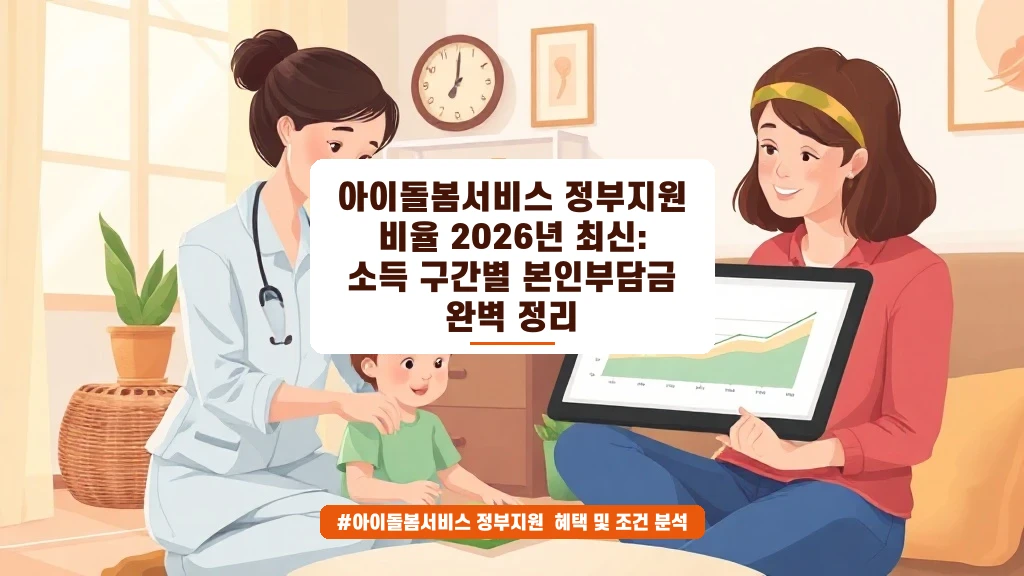 아이돌봄서비스 정부지원 비율 2026년 소득 구간별 정리