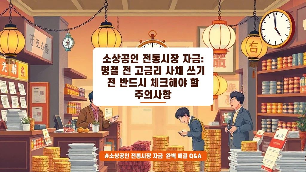 명절 전 고금리 사채? 전통시장 상인이라면 이 자금 먼저 확인하세요