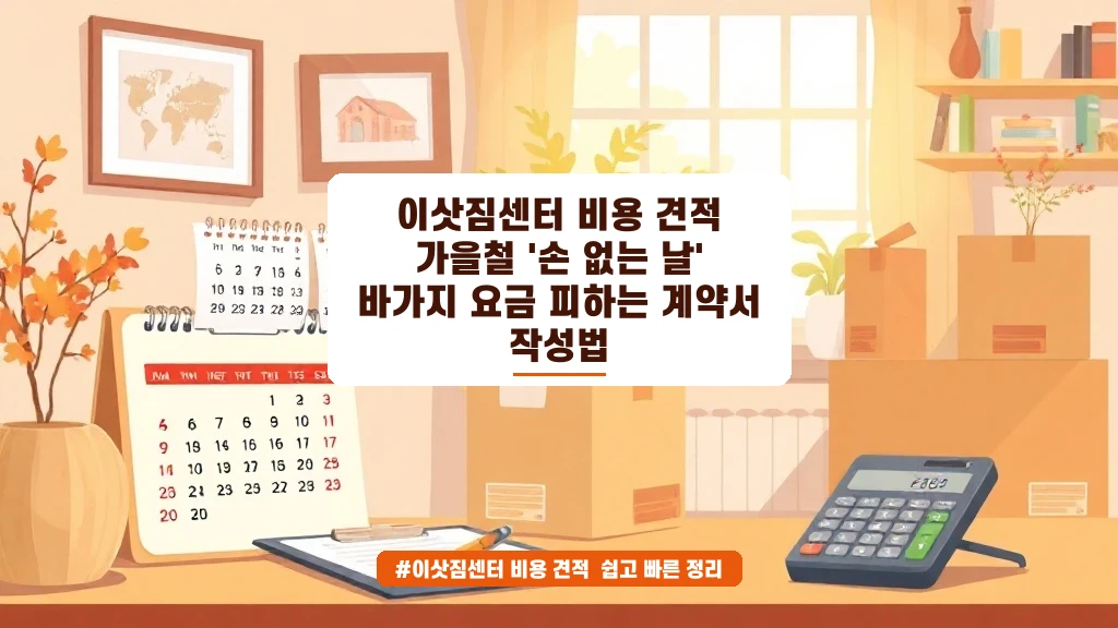 가을 이사 비용 바가지 피하는 계약서 작성 꿀팁